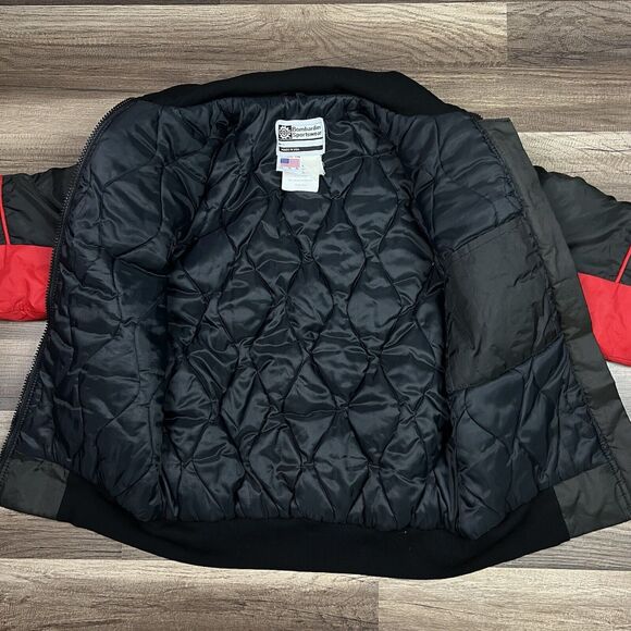 Vintage Bombardier Ski Doo Snowmobile Padded Winter Jacket Sz Small Made in USA - Picture 3 of 11